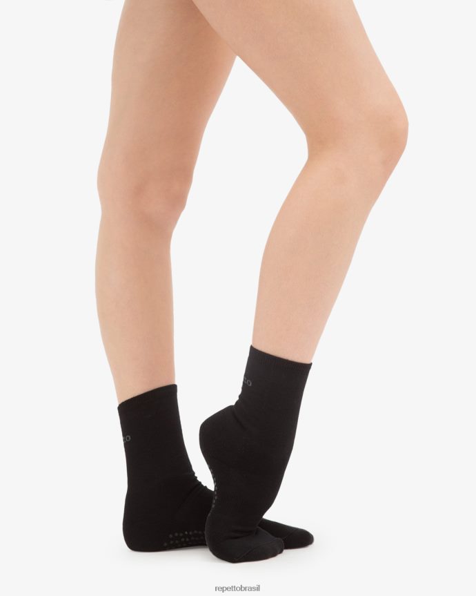 acessórios br Repetto mulheres meias antiderrapantes para aquecer preto 8JZ2L8545