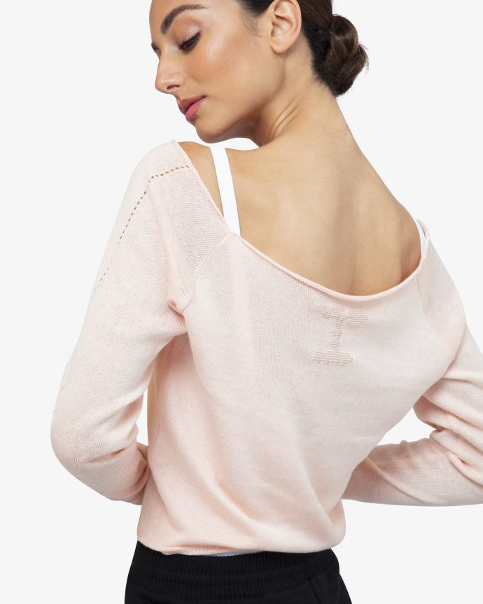 roupas br Repetto mulheres topo de aquecimento pétala rosa 8JZ2L8518