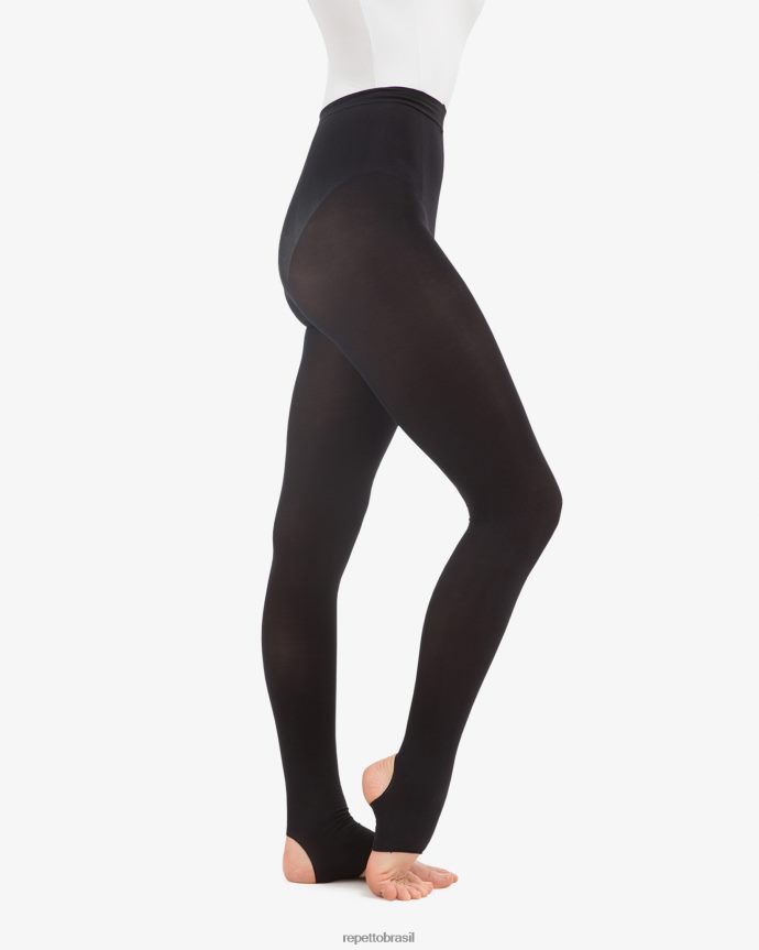 roupas br Repetto mulheres meia-calça de dança estribo preto 8JZ2L8618