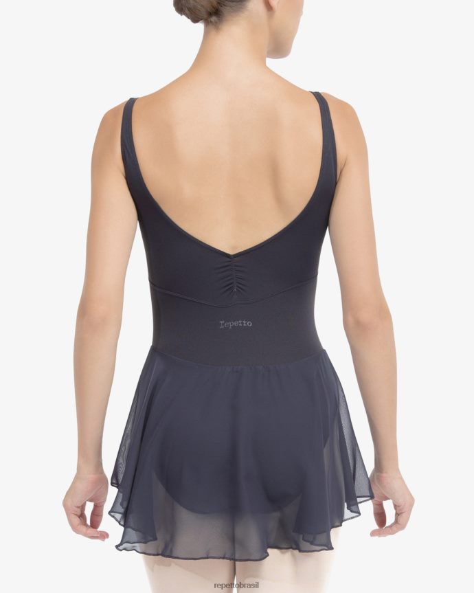 roupas br Repetto mulheres túnica de alças finas azul da meia noite 8JZ2L8433