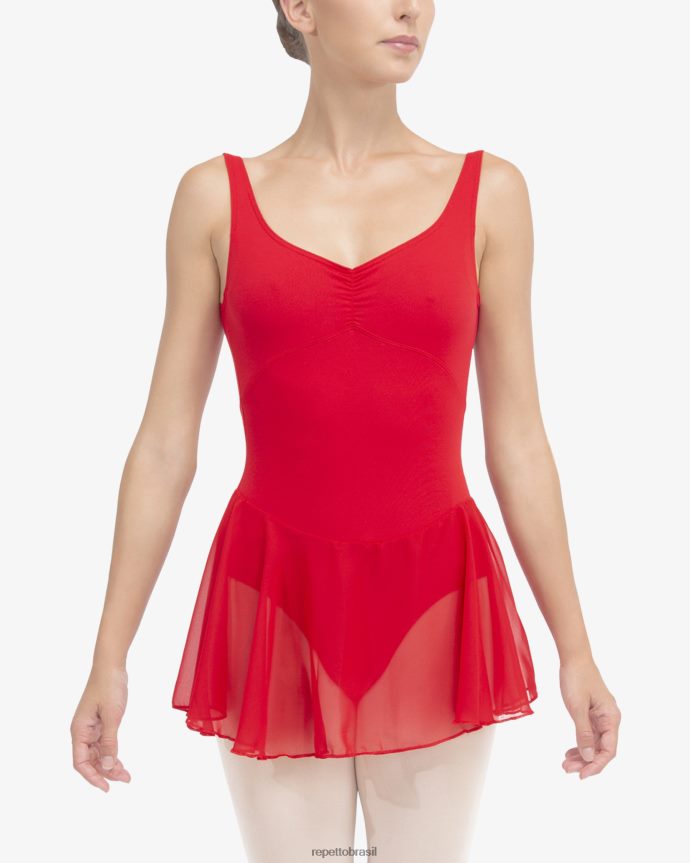 roupas br Repetto mulheres túnica de alças finas cravo vermelho 8JZ2L8449