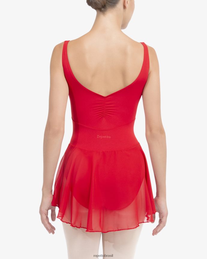 roupas br Repetto mulheres túnica de alças finas cravo vermelho 8JZ2L8449