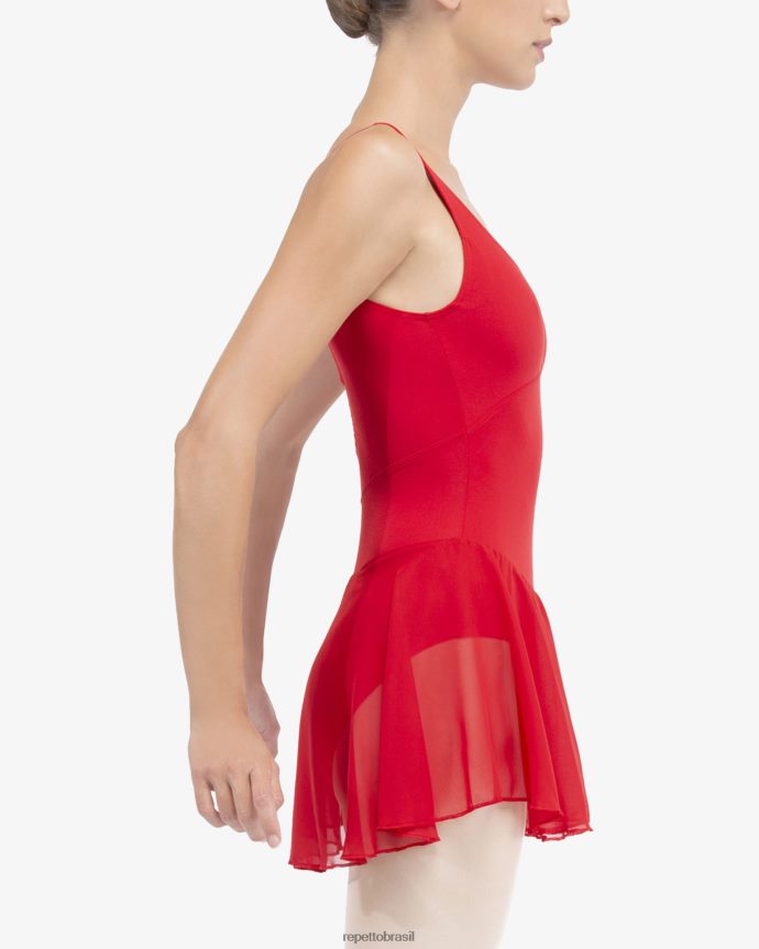 roupas br Repetto mulheres túnica de alças finas cravo vermelho 8JZ2L8449