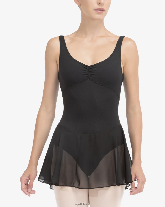 roupas br Repetto mulheres túnica de alças finas preto 8JZ2L8480