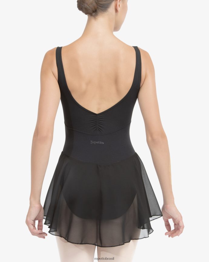 roupas br Repetto mulheres túnica de alças finas preto 8JZ2L8480