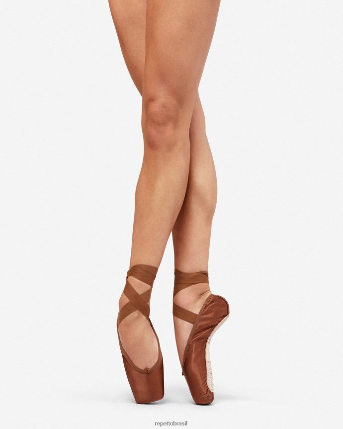 calçados br Repetto mulheres sapatilhas de ponta alicia - caixa grande com sola dura marrom gelo 8JZ2L8564