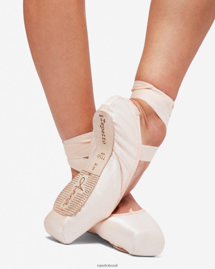 calçados br Repetto mulheres sapatilhas de ponta anna - caixa média sola média rosa 8JZ2L8561