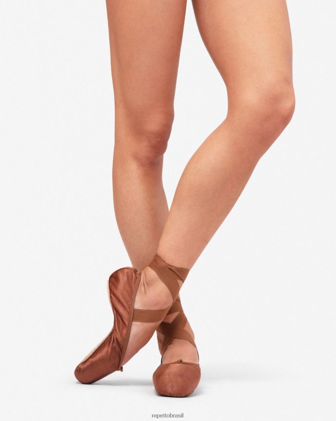 calçados br Repetto mulheres sapatilhas de ponta carlotta - caixa média sola média marrom gelo 8JZ2L8566