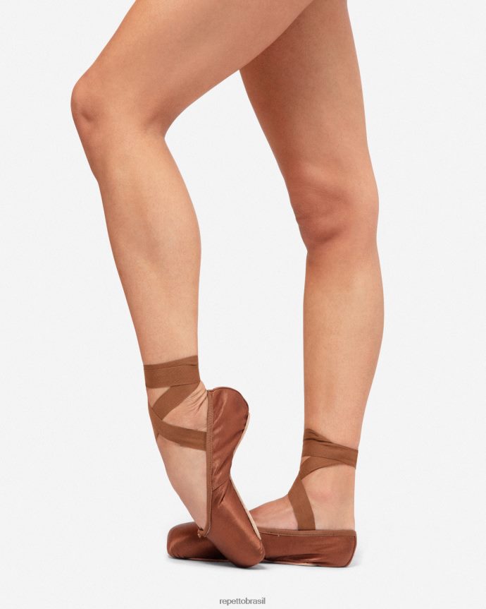 calçados br Repetto mulheres sapatilhas de ponta carlotta - caixa média sola média marrom gelo 8JZ2L8566