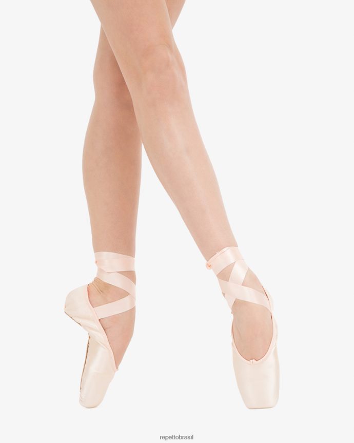 calçados br Repetto mulheres sapatilhas de ponta carlotta - sola macia de caixa média melão salmão 8JZ2L8571