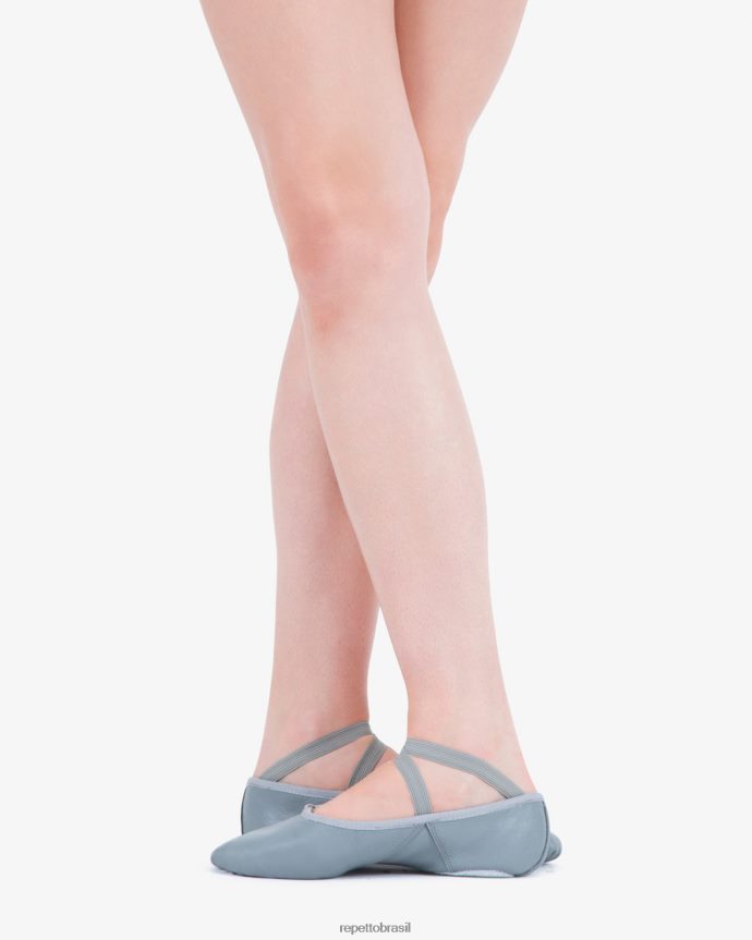 calçados br Repetto mulheres sapatilhas macias com sola dividida - couro rola cinza 8JZ2L8593