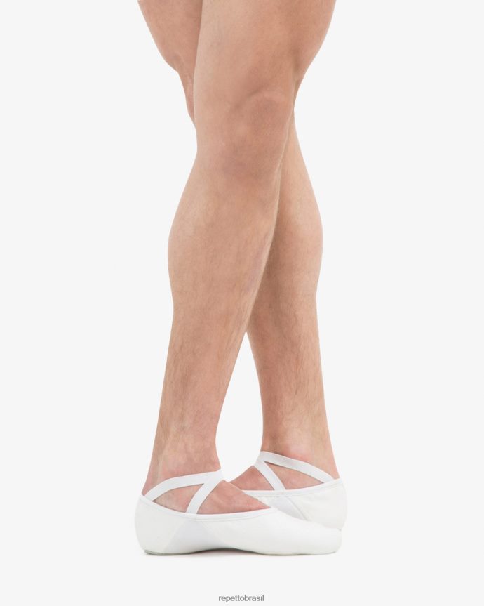 calçados br Repetto mulheres sapatilhas profissionais macias com sola dividida (largura média) branco 8JZ2L8602