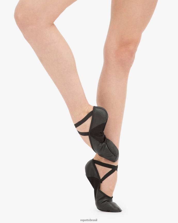 calçados br Repetto mulheres sapatilhas profissionais macias com sola dividida preto 8JZ2L8600