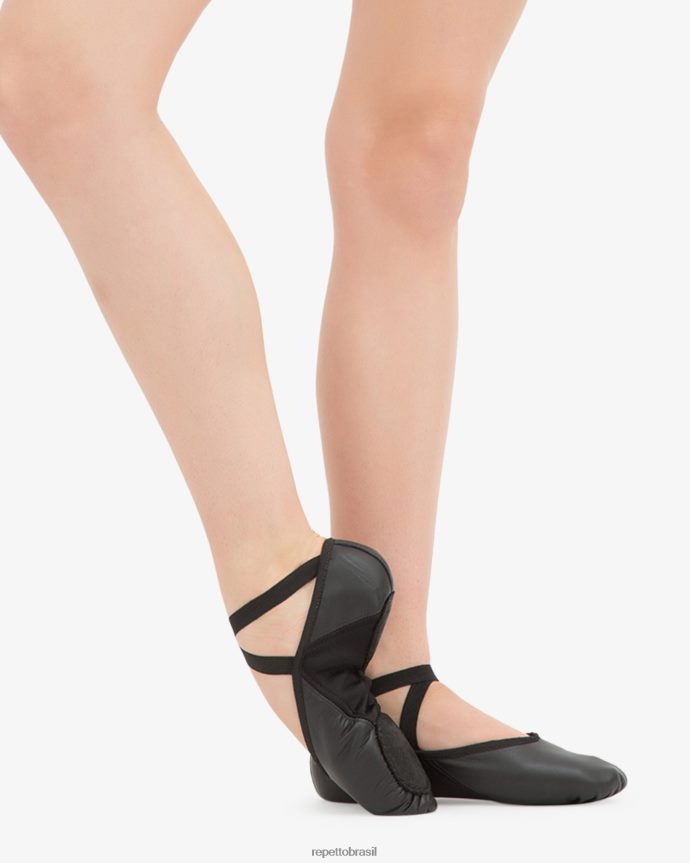 calçados br Repetto mulheres sapatilhas profissionais macias com sola dividida preto 8JZ2L8600