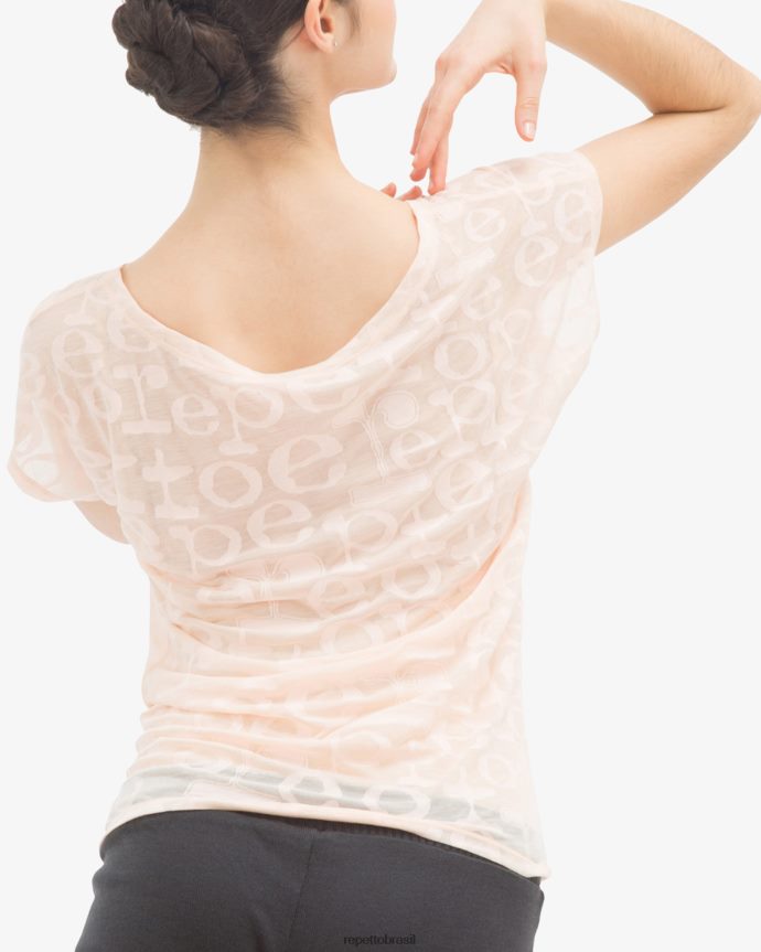 roupas br Repetto mulheres camiseta transparente pétala rosa 8JZ2L8551