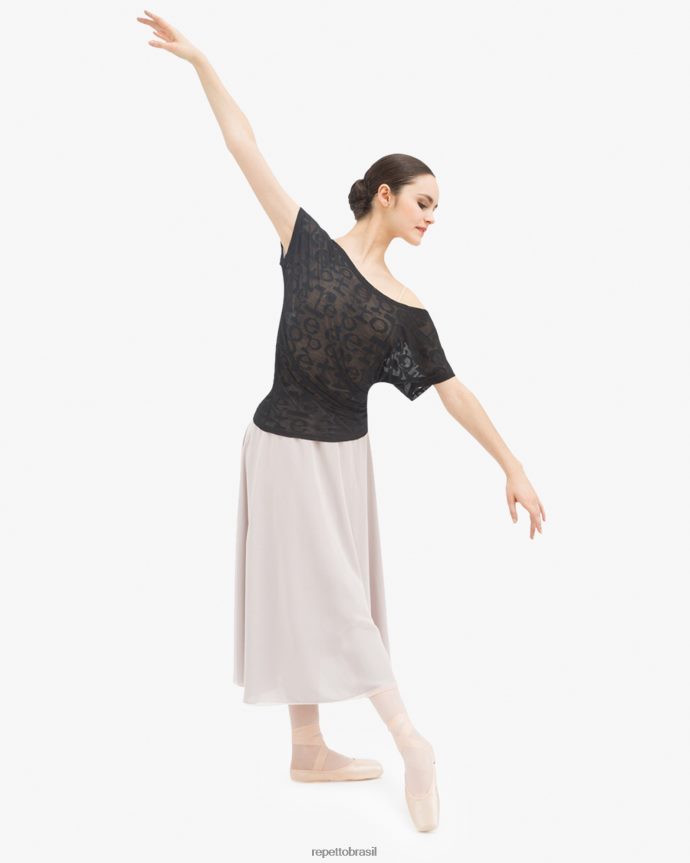 roupas br Repetto mulheres camiseta transparente preto 8JZ2L8553