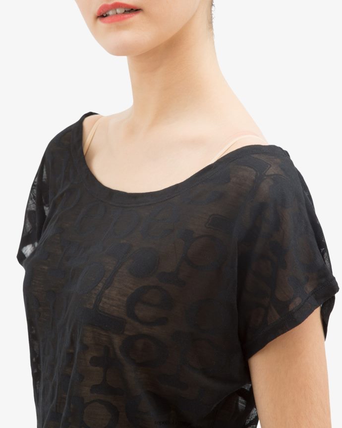 roupas br Repetto mulheres camiseta transparente preto 8JZ2L8553