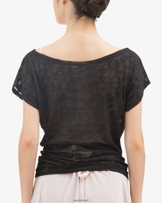 roupas br Repetto mulheres camiseta transparente preto 8JZ2L8553
