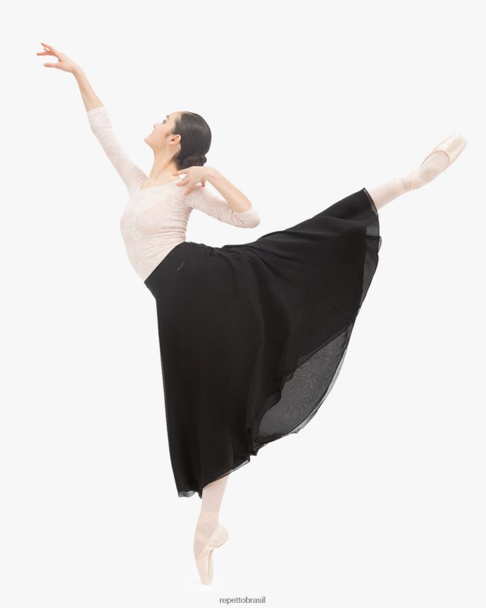 roupas br Repetto mulheres saia de ensaio reversível preto 8JZ2L8510