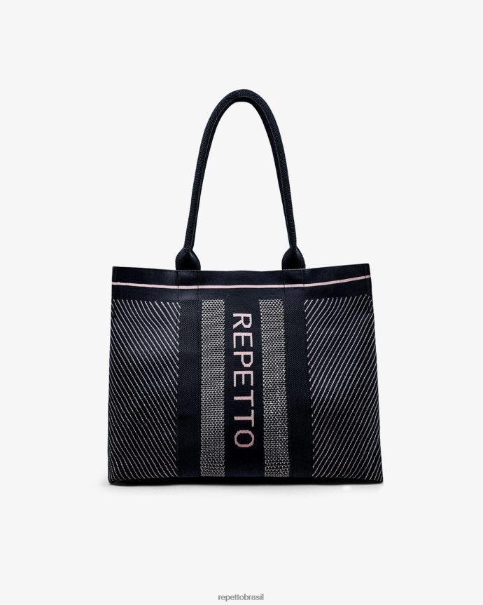 acessórios br Repetto mulheres Bolsa de compras preto e rosa pétala 8JZ2L8422