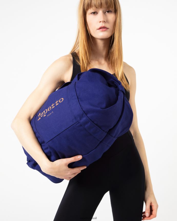 acessórios br Repetto mulheres bolsa de algodão tamanho L azul gasolina 8JZ2L8413