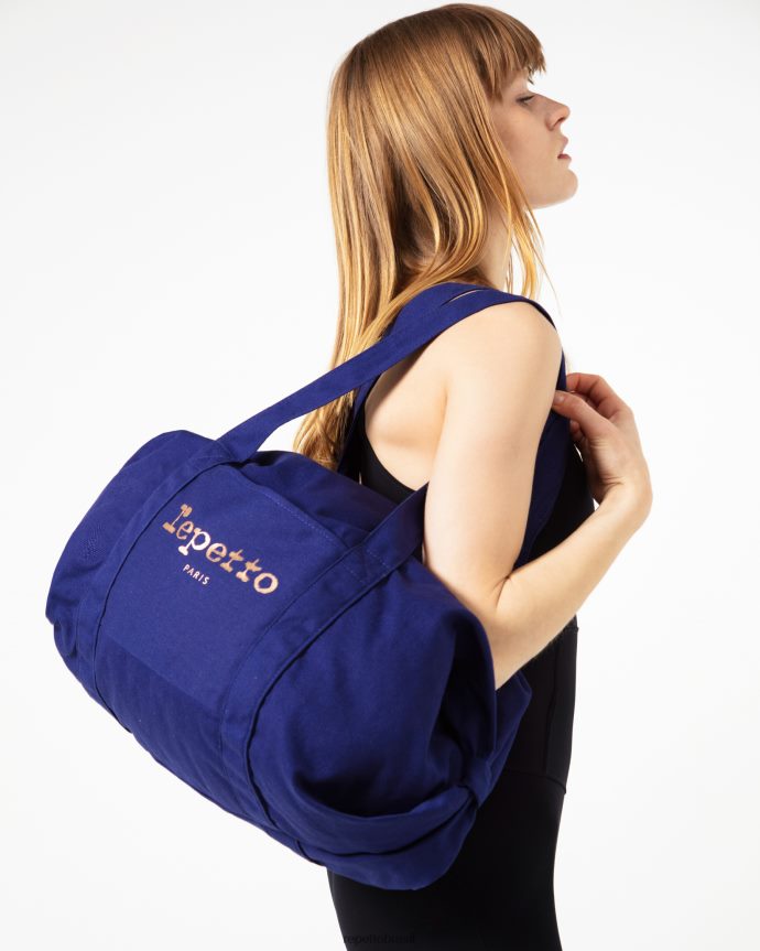 acessórios br Repetto mulheres bolsa de algodão tamanho L azul gasolina 8JZ2L8413