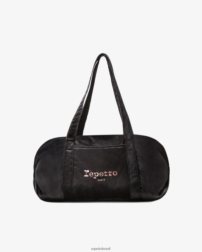 acessórios br Repetto mulheres bolsa de veludo tamanho m preto 8JZ2L8408