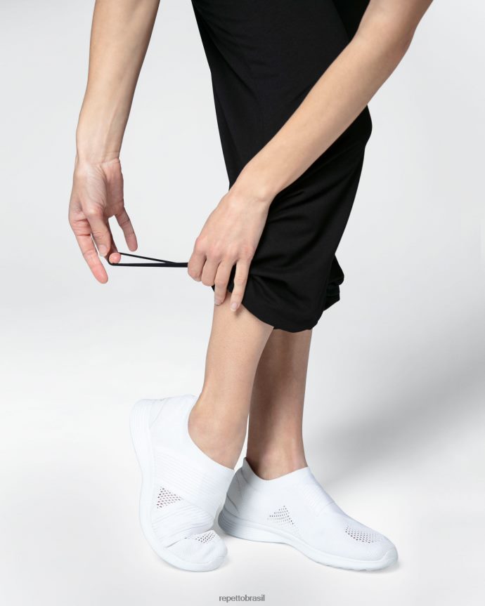 roupas br Repetto mulheres calça jazz de viscose com cós dobrável preto 8JZ2L8373