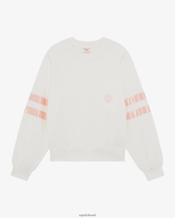 roupas br Repetto mulheres moletom de cetim Branco marfim 8JZ2L8350