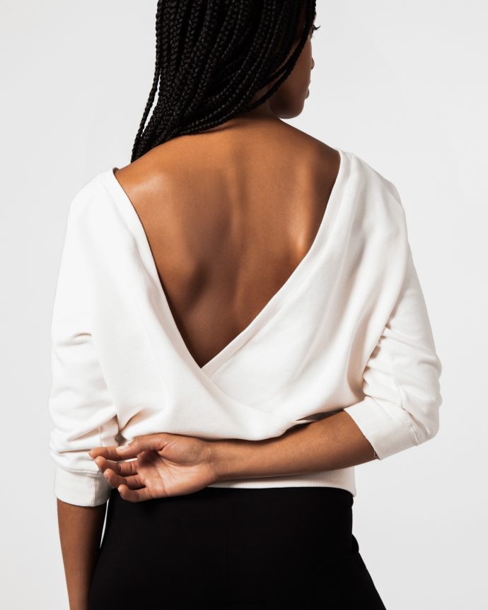 roupas br Repetto mulheres moletom envolvente Branco marfim 8JZ2L8366