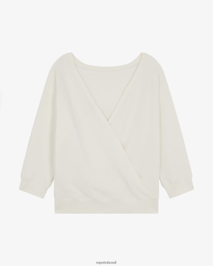 roupas br Repetto mulheres moletom envolvente Branco marfim 8JZ2L8366