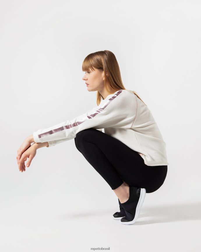 roupas br Repetto mulheres moletom gráfico Branco marfim 8JZ2L8365