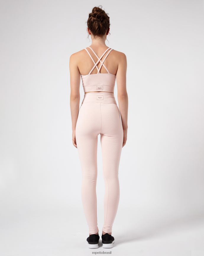 roupas br Repetto mulheres leggings com nervuras pétala rosa 8JZ2L8303