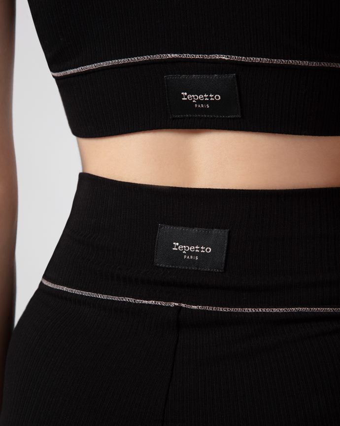 roupas br Repetto mulheres leggings com nervuras preto 8JZ2L8301