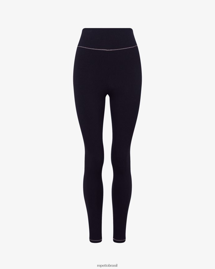roupas br Repetto mulheres leggings com nervuras preto 8JZ2L8301