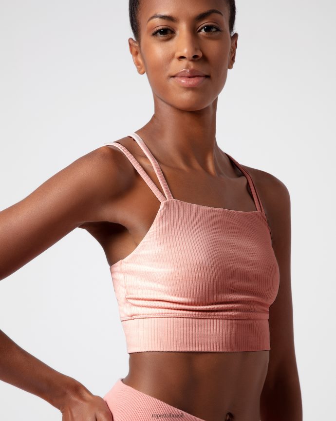 roupas br Repetto mulheres sutiã canelado com alças finas blush rosa 8JZ2L8299