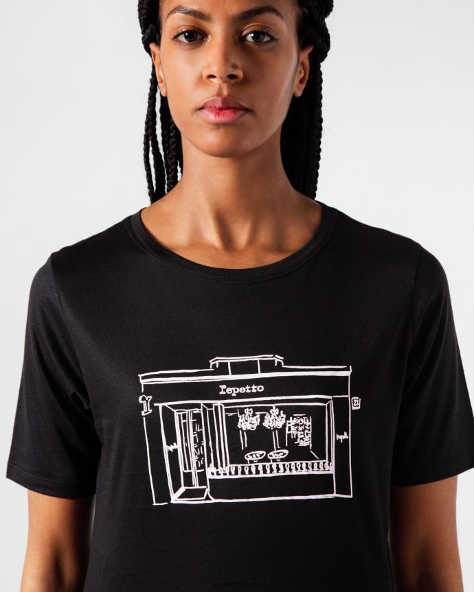 roupas br Repetto mulheres camiseta boutique preto 8JZ2L8342