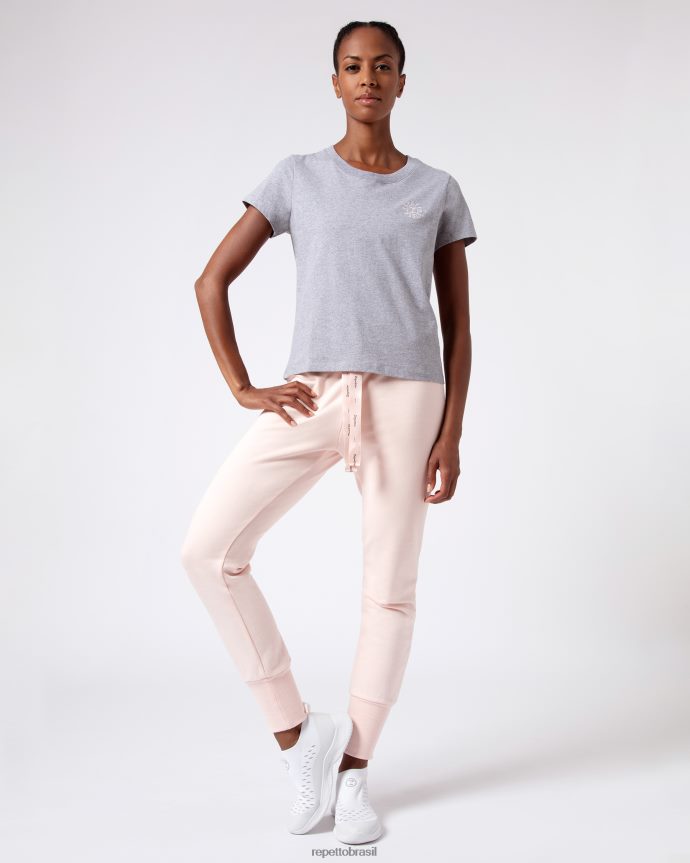 roupas br Repetto mulheres camiseta com logo r cinza claro manchado 8JZ2L8316