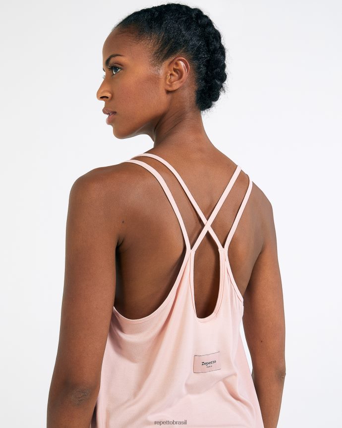 roupas br Repetto mulheres regata de alças finas de estúdio pétala rosa 8JZ2L8326