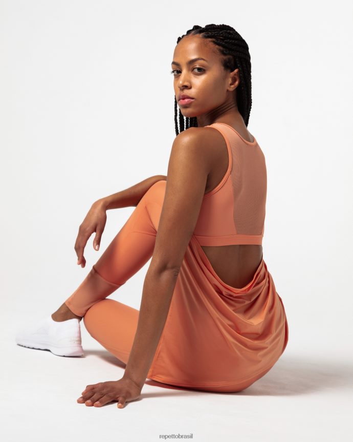 roupas br Repetto mulheres regata de seda ativa laranja bronze 8JZ2L8323