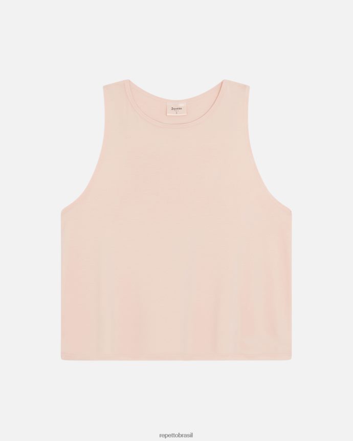 roupas br Repetto mulheres regata drapeada de estúdio pétala rosa 8JZ2L8329