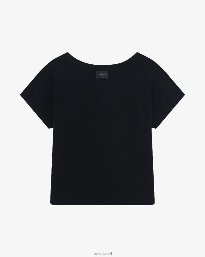 roupas br Repetto mulheres top grande demais preto 8JZ2L8348