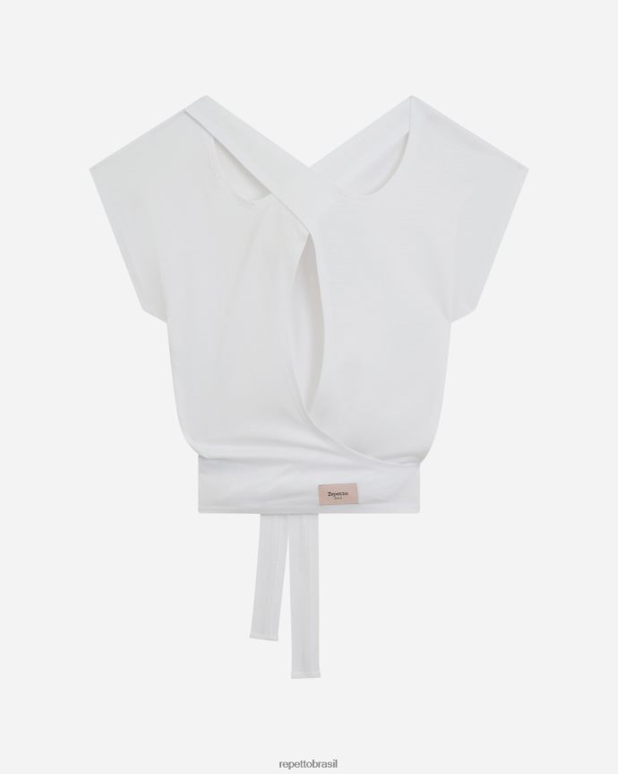 roupas br Repetto mulheres top para amarrar branco 8JZ2L8333