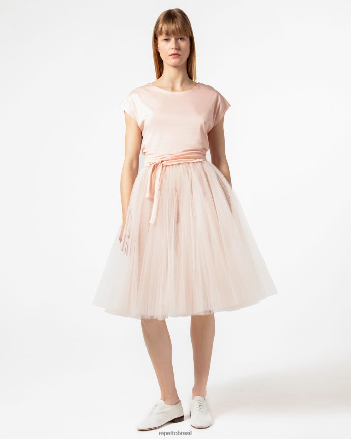 roupas br Repetto mulheres top para amarrar rosa nu 8JZ2L8332