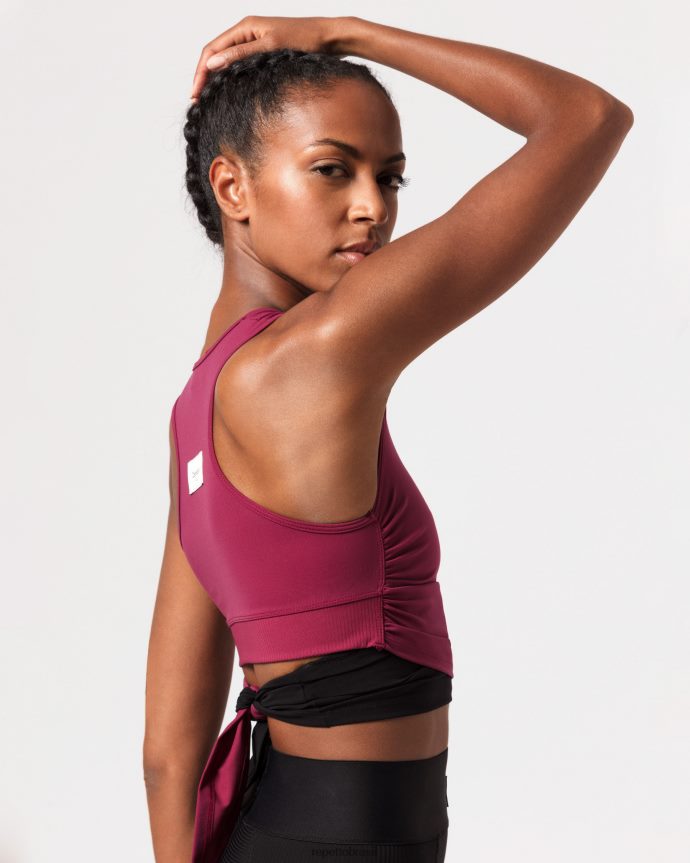 roupas br Repetto mulheres top para amarrar vermelho bordô 8JZ2L8318