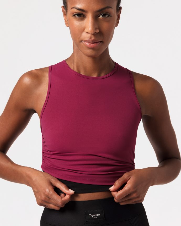 roupas br Repetto mulheres top para amarrar vermelho bordô 8JZ2L8318