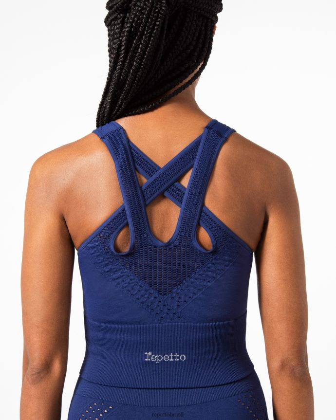 roupas br Repetto mulheres top sem costura azul-marinho 8JZ2L8324