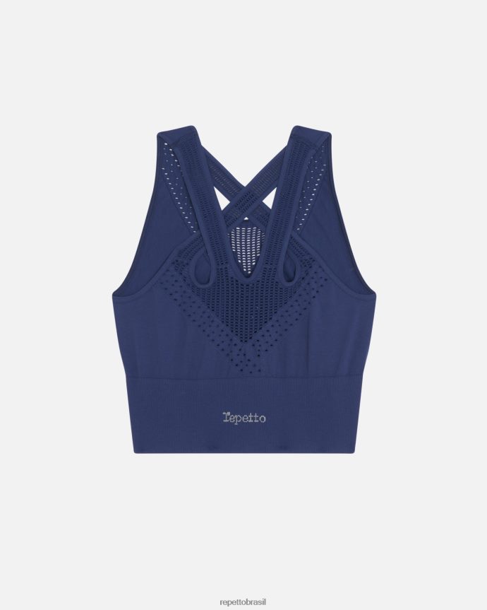 roupas br Repetto mulheres top sem costura azul-marinho 8JZ2L8324