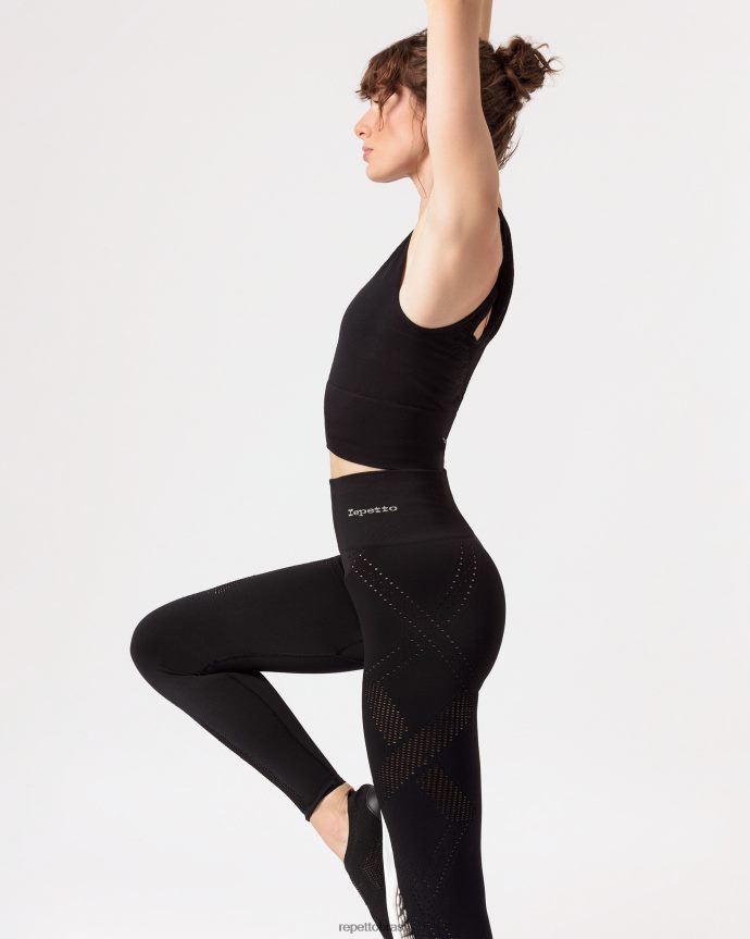 roupas br Repetto mulheres top sem costura preto 8JZ2L8325