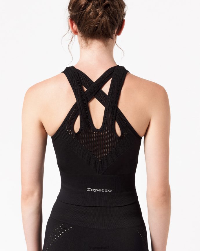 roupas br Repetto mulheres top sem costura preto 8JZ2L8325
